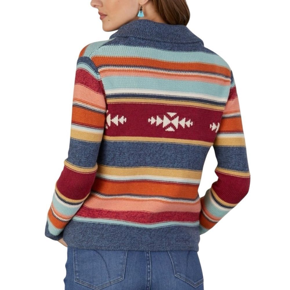 Pendleton Multi Stripe Shawl Button Up Cardigan W… - image 2